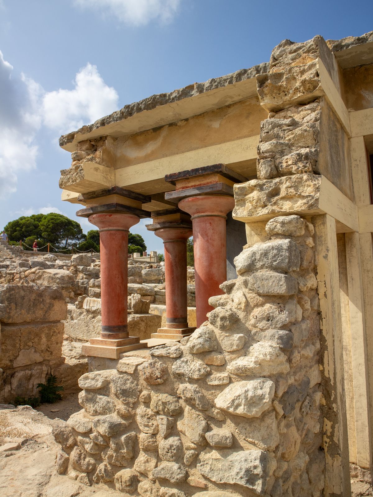 Children exploring the ancient Palace of Knossos in Crete