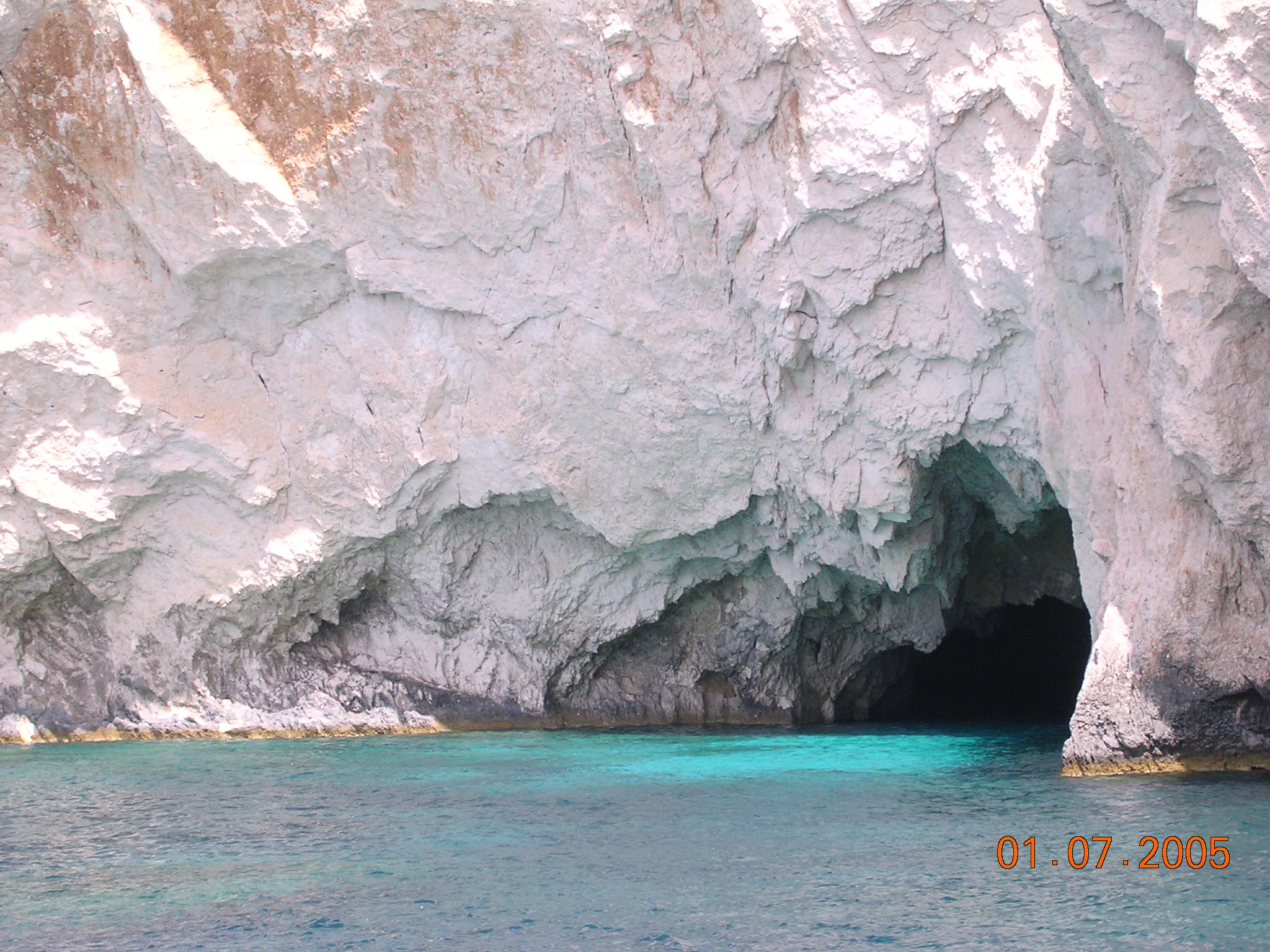 Dramatic limestone sea grottoes of Keri Caves at Cape Marathia, Zakynthos, Greece