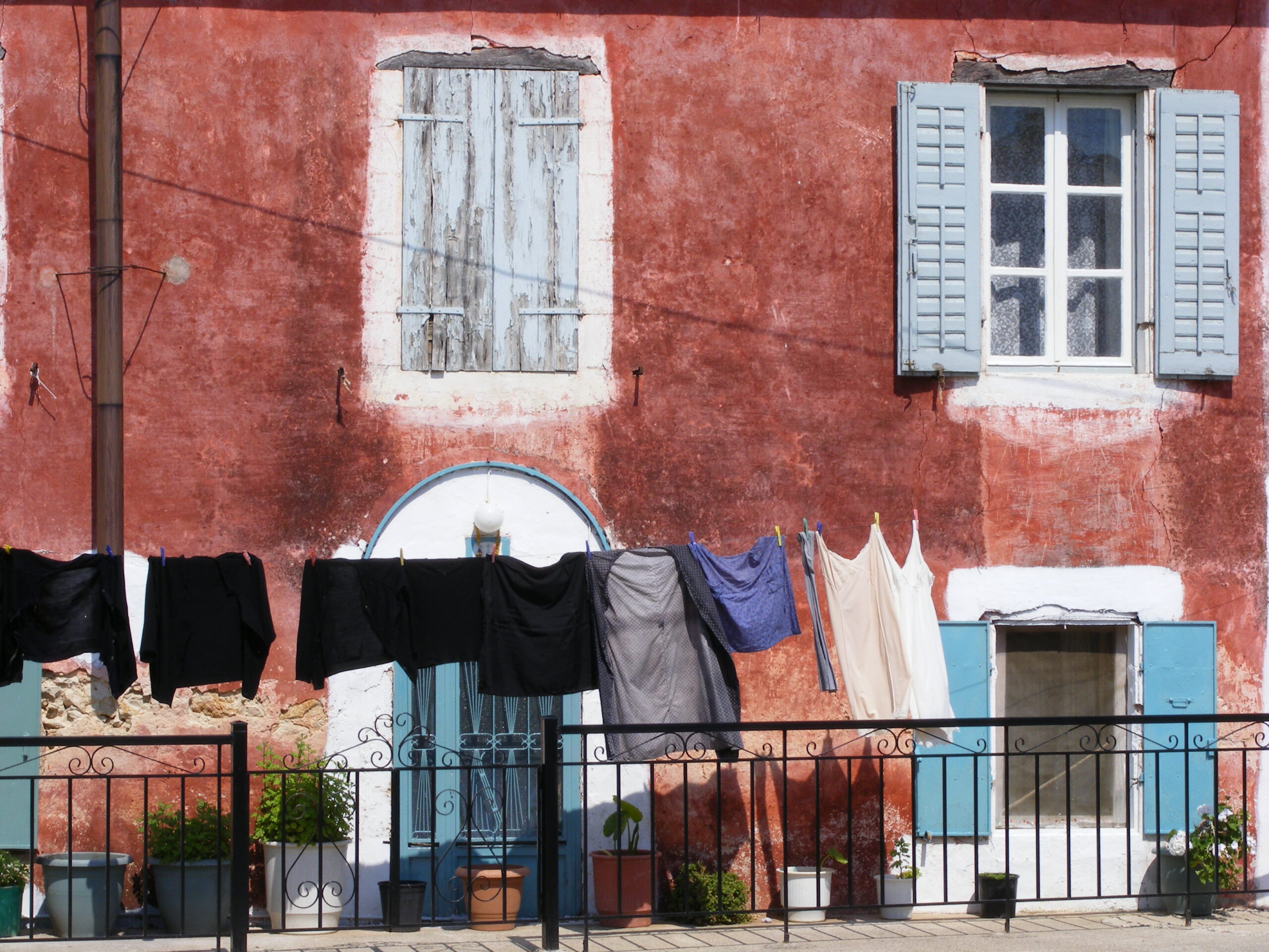 Historic stone houses and traditional architecture of Exo Chora village, one of the few areas that survived the 1953 earthquake, Zakynthos, Greece
