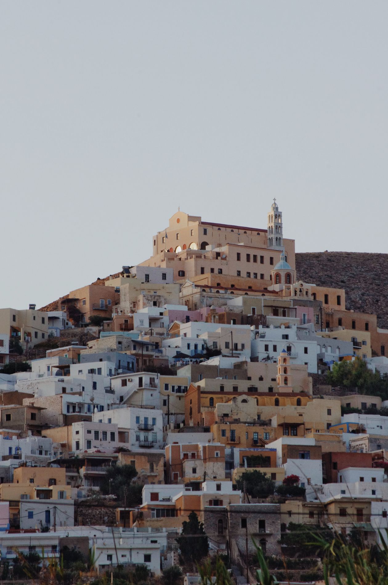 The medieval Catholic settlement of Ano Syros crowned by the Cathedral of Agios Georgios