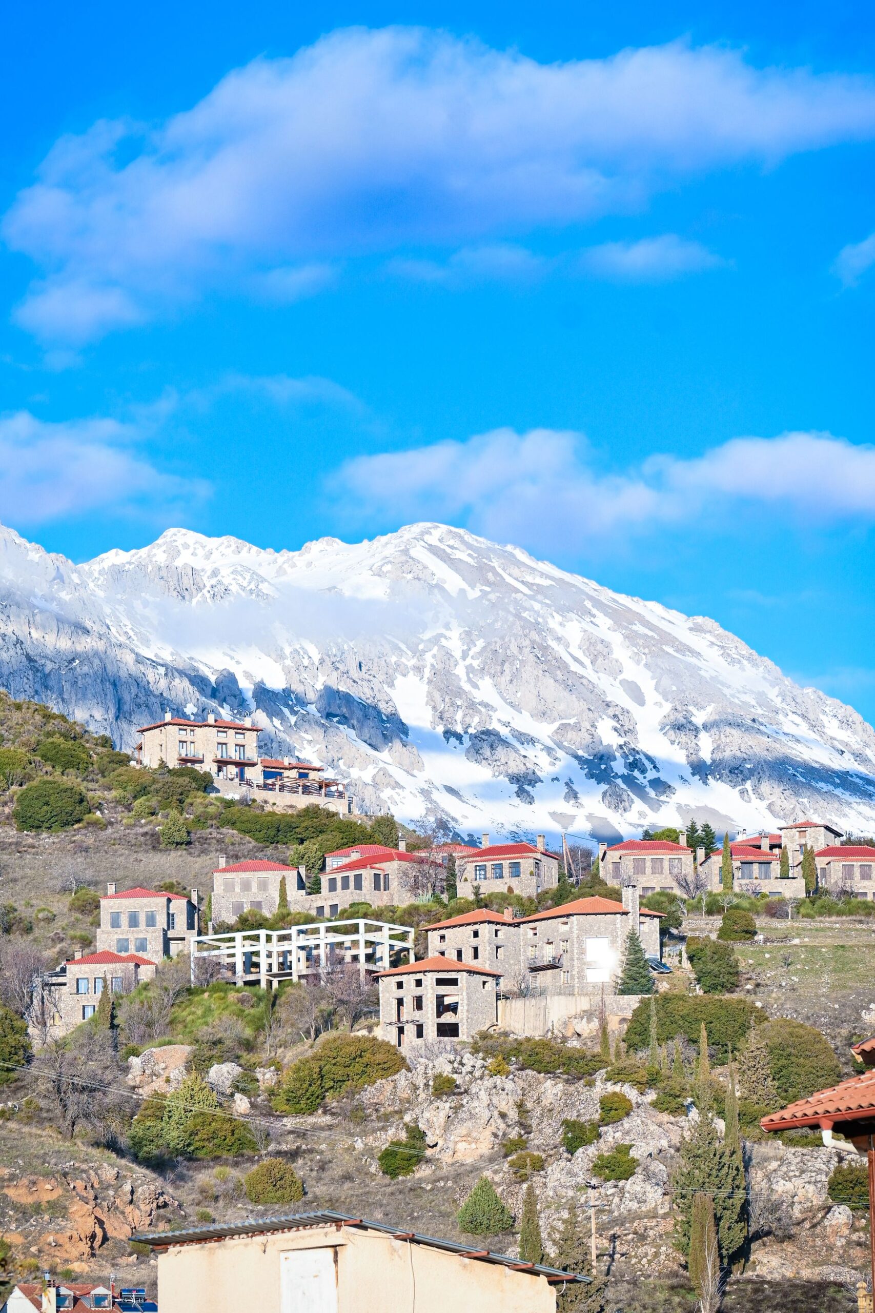 The mountain village of Arachova on the slopes of Mount Parnassos near Delphi, Greece