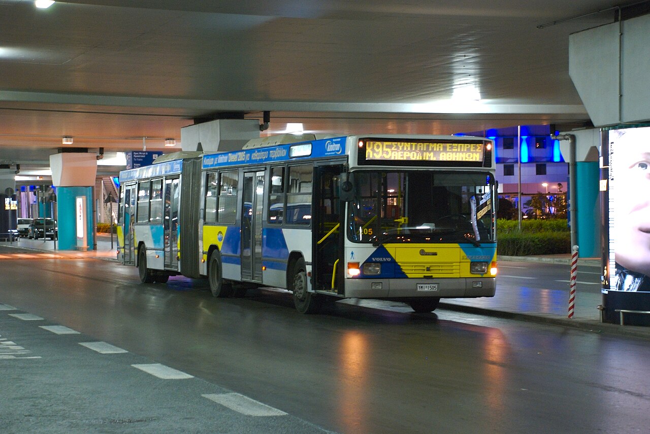X95 airport express bus at Athens International Airport