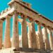 The Parthenon temple on the Acropolis of Athens under a clear blue sky