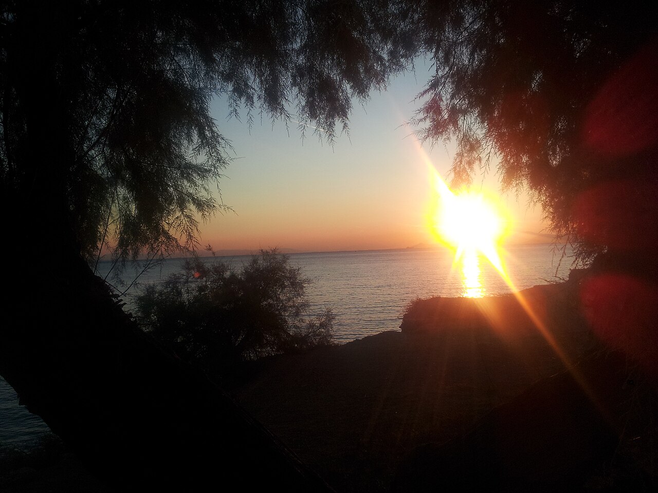 Sunset at Voula beach on the Athens Riviera