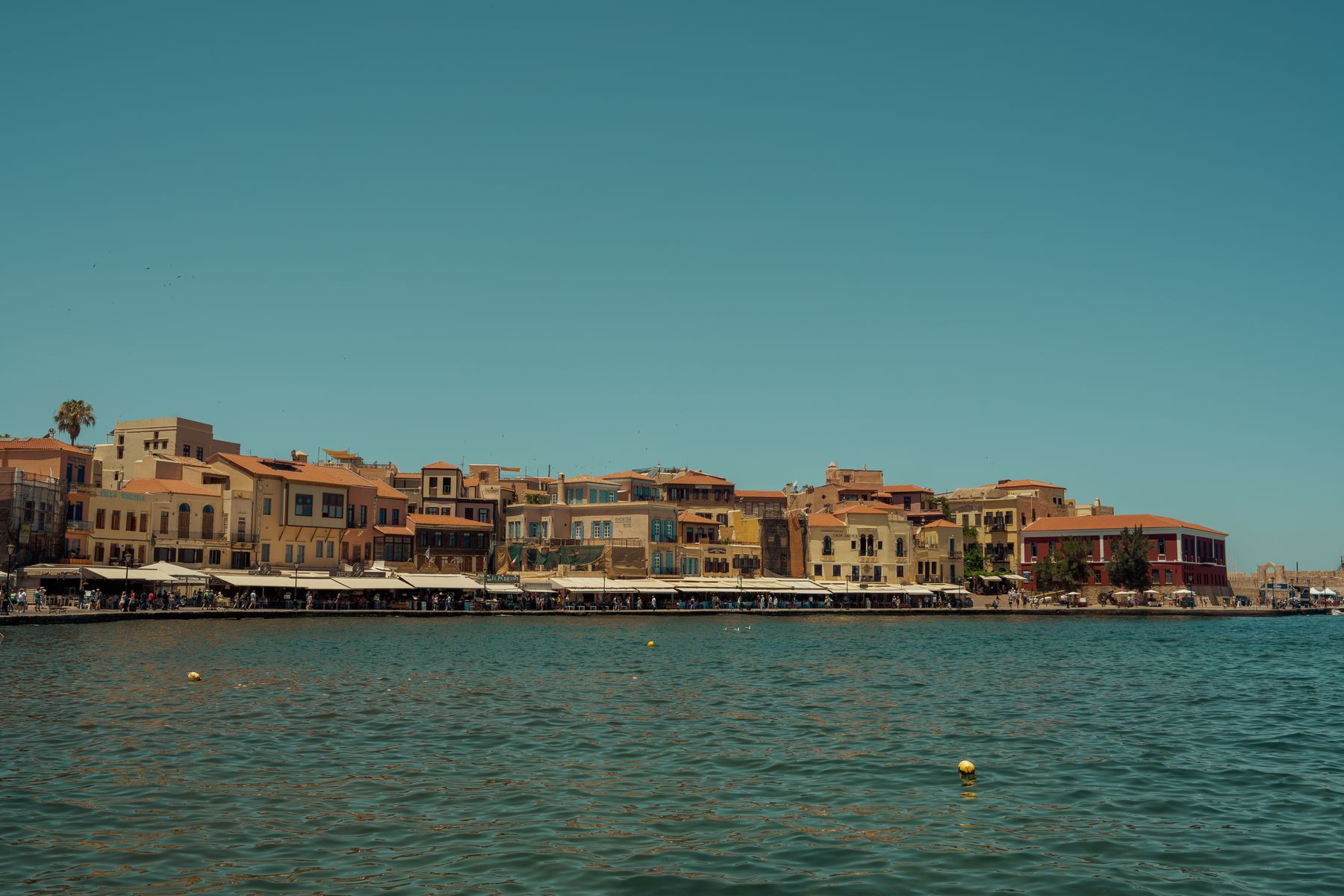 Chania old town and Venetian harbour in western Crete, near the vineyards of the Cretan wine roads