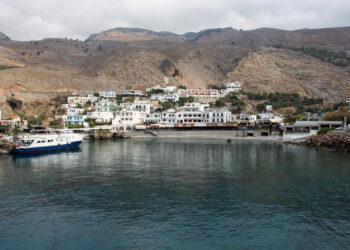 Chora Sfakion harbour, gateway village to the Sfakia region of south-west Crete