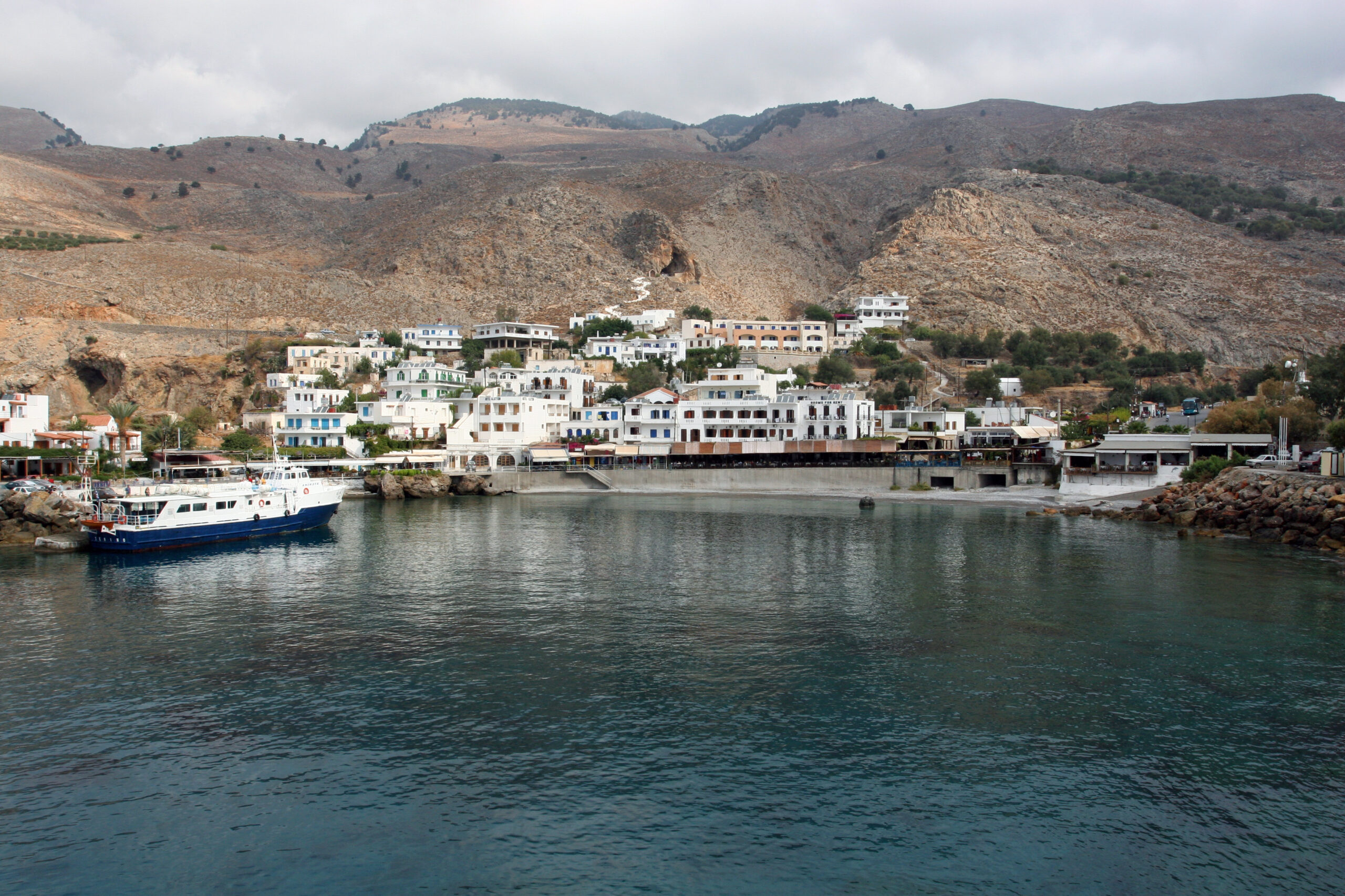 Chora Sfakion harbour, gateway village to the Sfakia region of south-west Crete