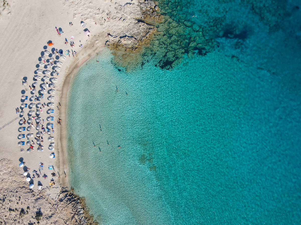 Drone view of the Diakoftis coastline, Karpathos