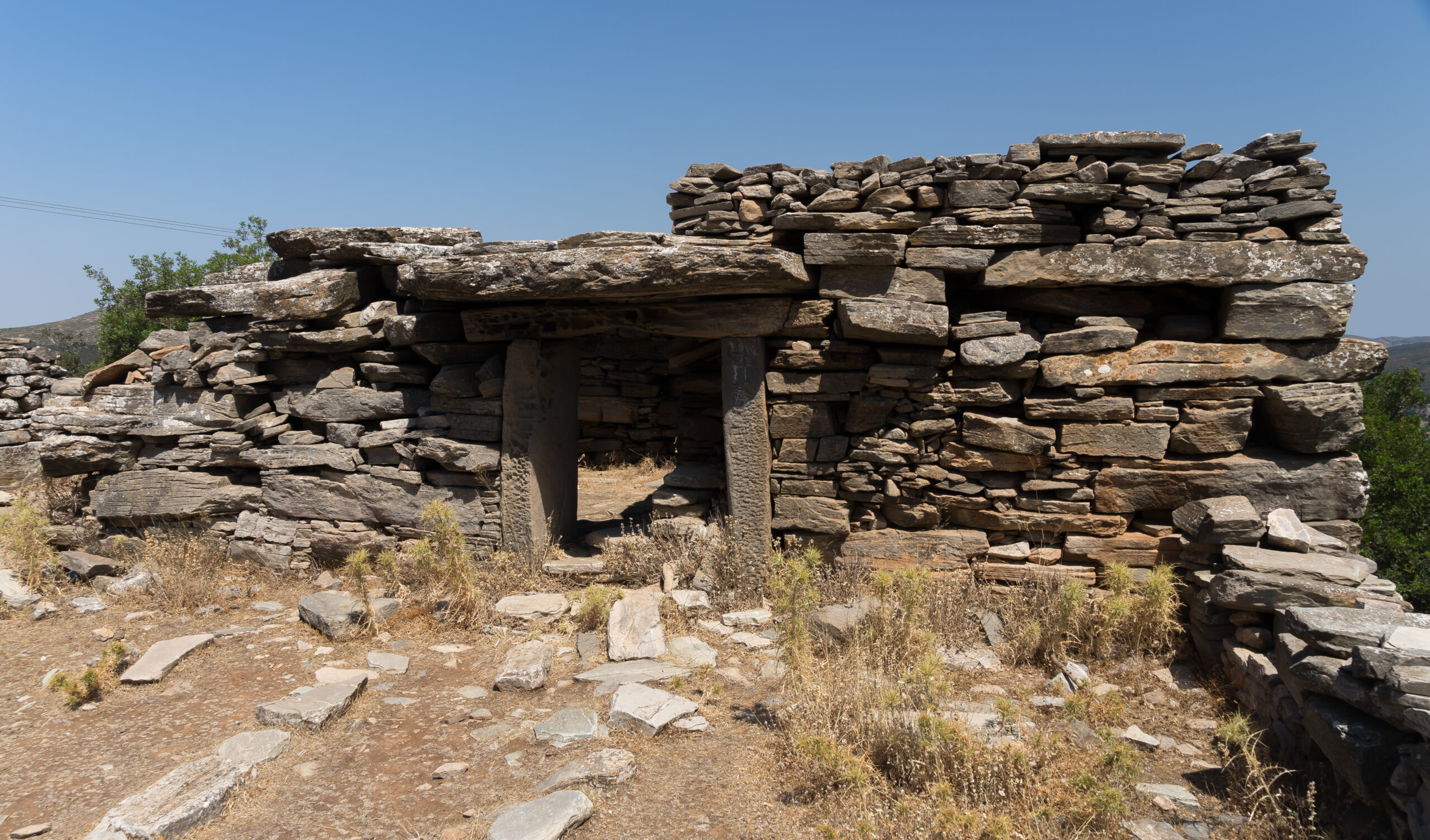 Drakospita dragon house stone ruin at Kapsala, Evia