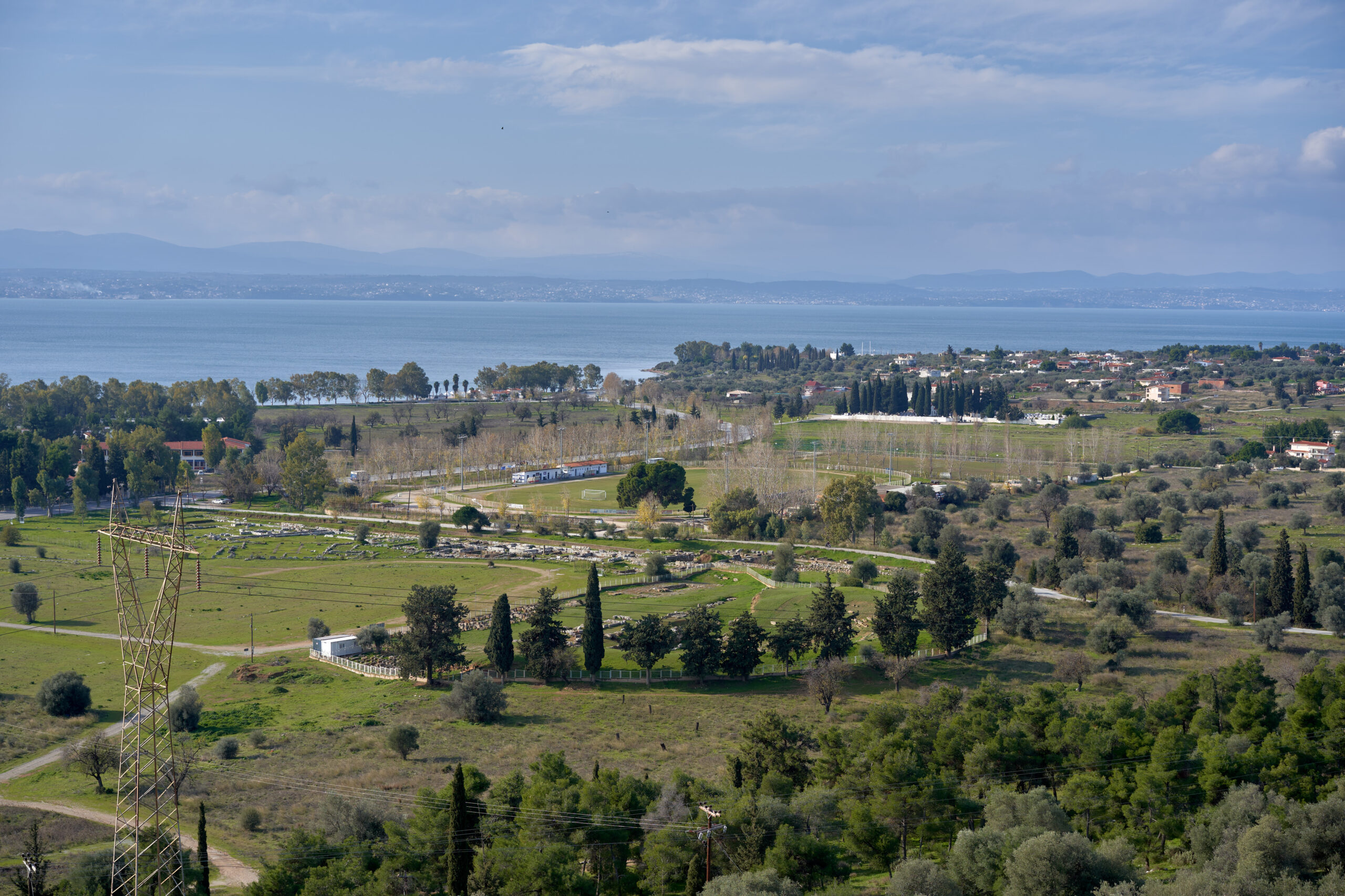 Ancient theatre of Eretria seen from the citadel, Evia