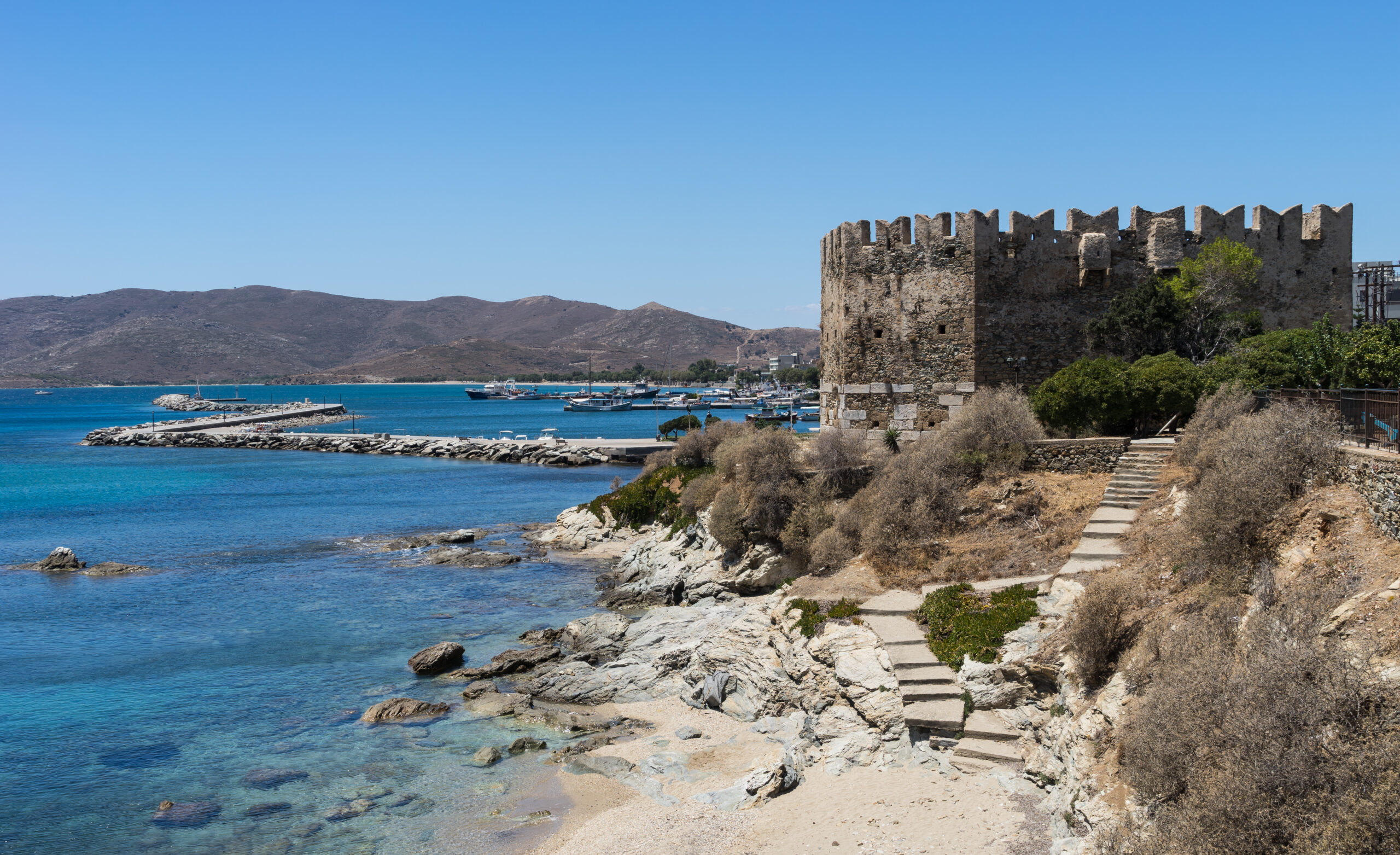Bourtzi castle and harbour at Karystos, southern Evia