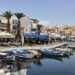 Agios Nikolaos town and Lake Voulismeni in Crete.
