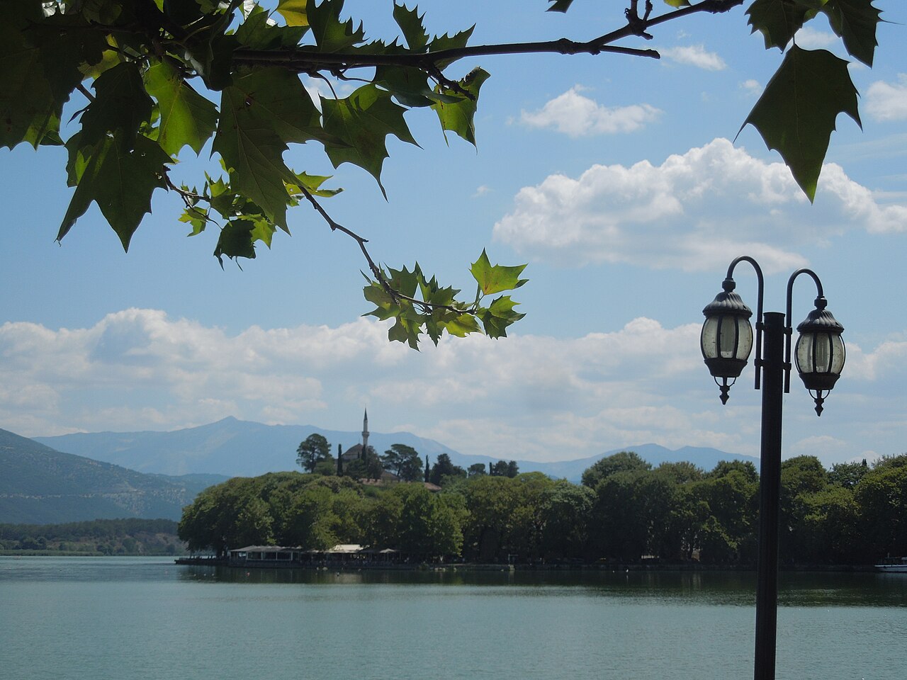 Lake Pamvotida and Fethiye Mosque in Ioannina