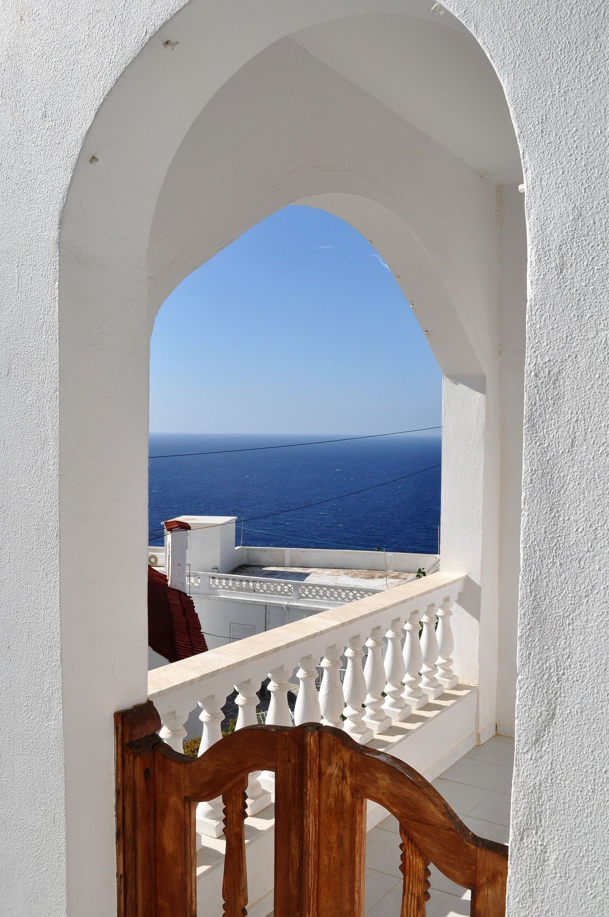View from a balcony overlooking the Karpathos coast