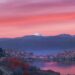 Kastoria and Lake Orestiada at golden hour, the peninsula town in Western Macedonia Greece