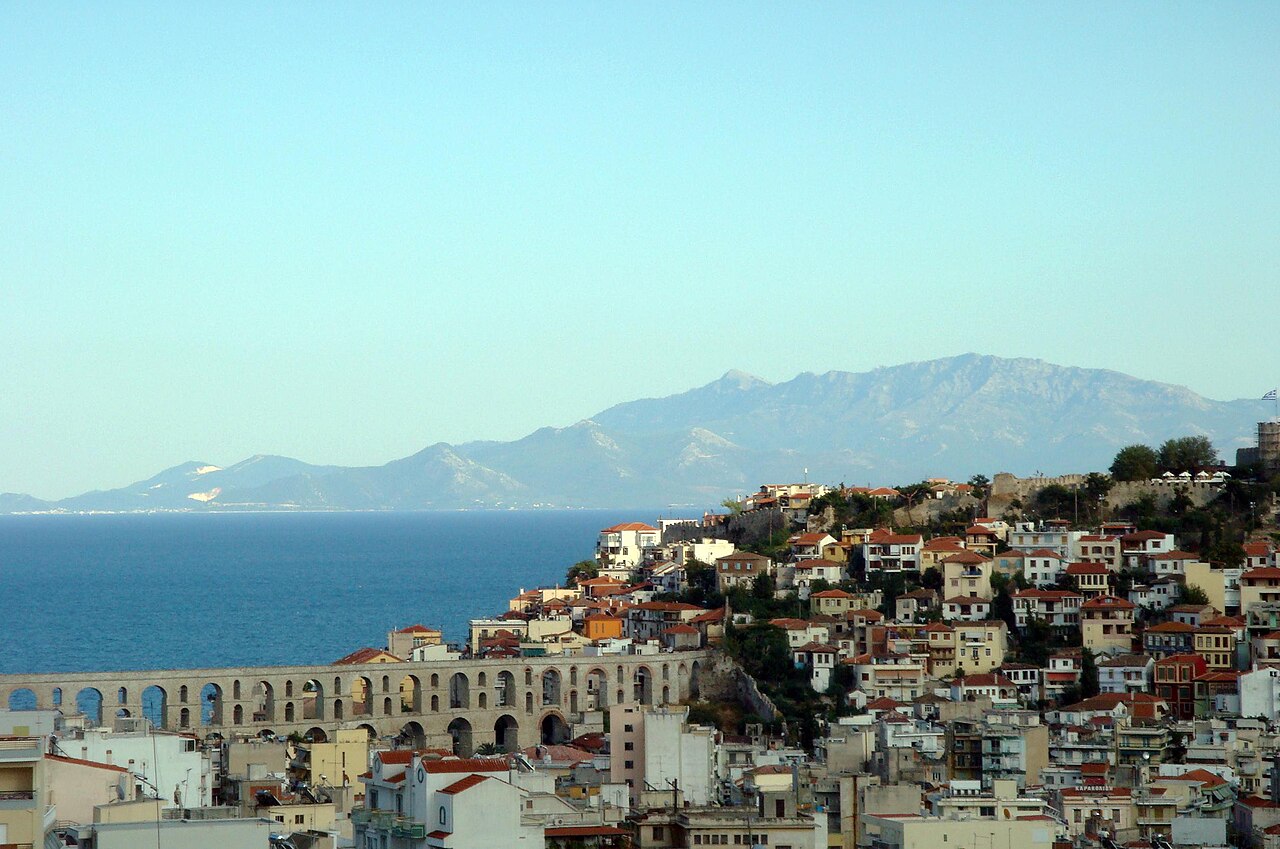 The Kamares aqueduct crossing the streets of Kavala