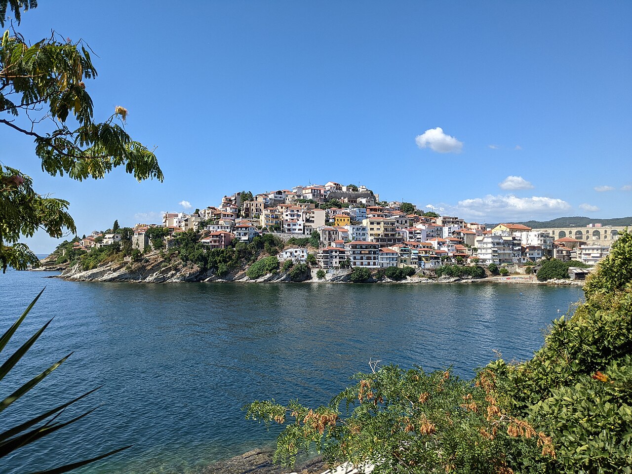 Kavala old town on the Panagia peninsula above the harbour