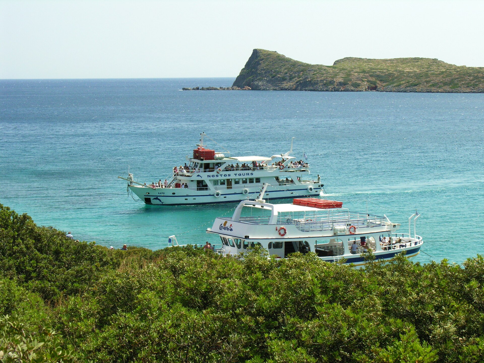 Kolokytha beach and the coast of the Spinalonga peninsula