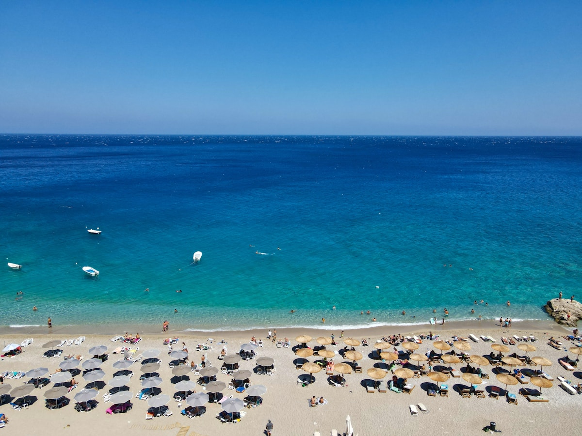 Drone view of Kyra Panagia beach, Karpathos