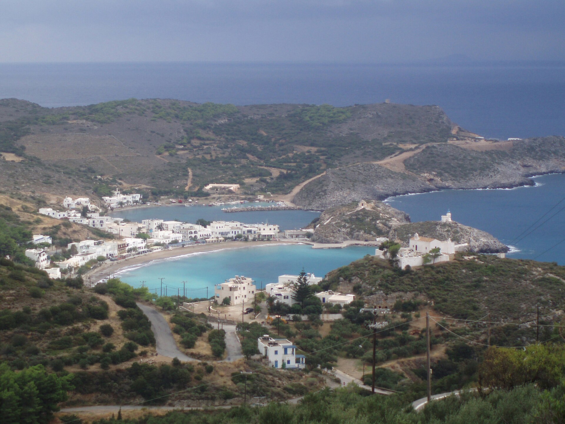 Kapsali bay beneath Chora on Kythira