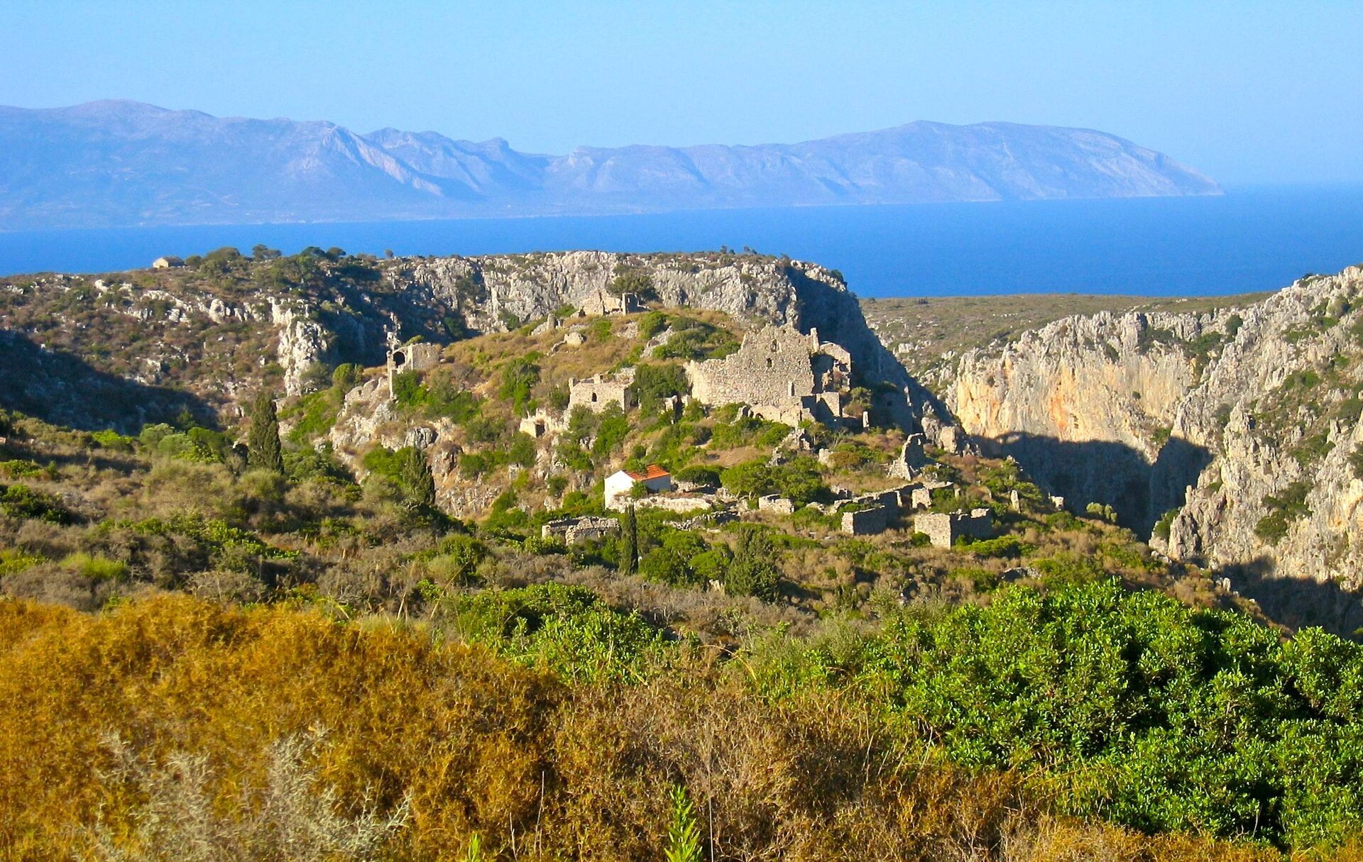 Ruins of Paleochora Byzantine fortress on Kythira