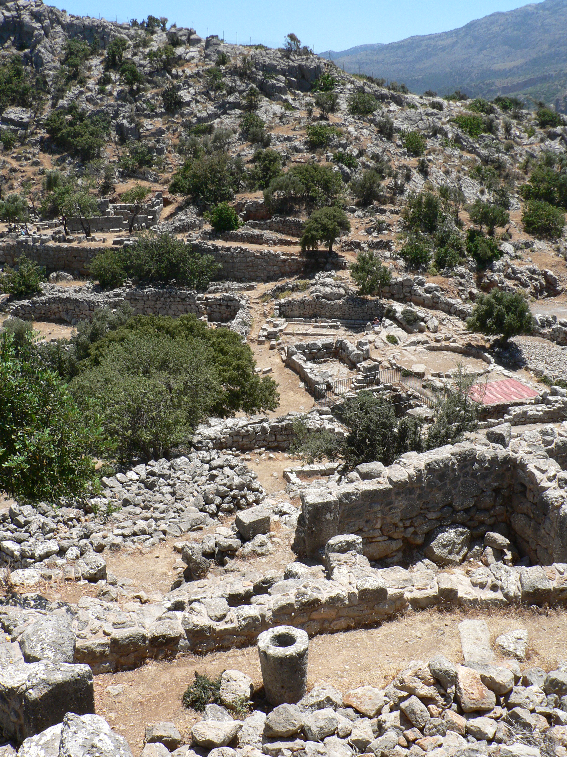 Ruins and hills of the ancient city of Lato near Agios Nikolaos, Crete.