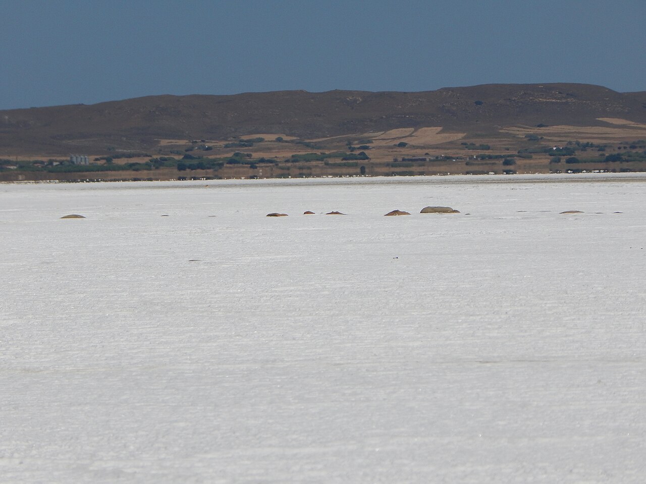 Alyki salt lake and surrounding landscape on Lemnos