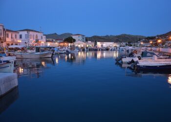 Boats in Myrina harbour on Lemnos