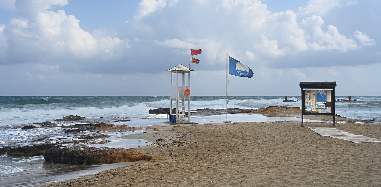 Malia beach on the north coast of Crete