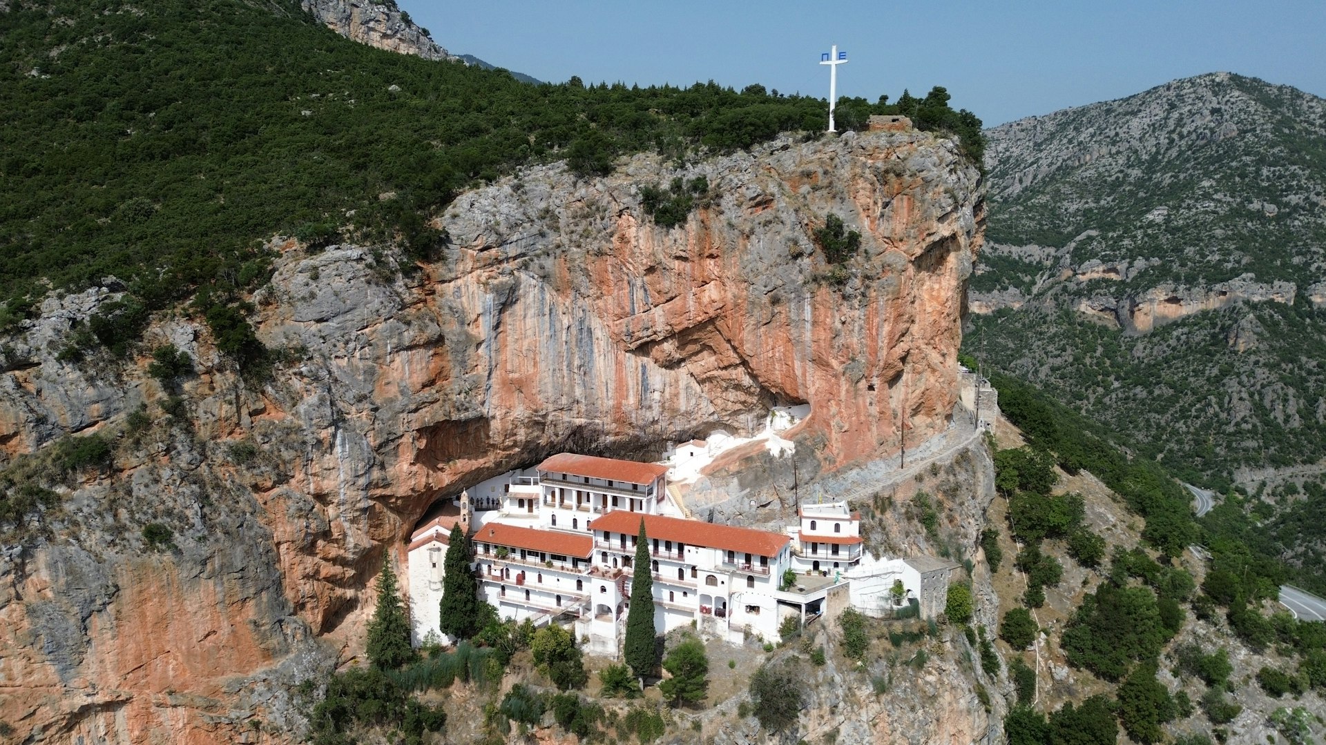 Church of Agia Sophia perched on the cliff edge of Monemvasia Upper Town