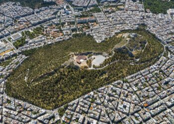 Mount Lycabettus rising above Athens