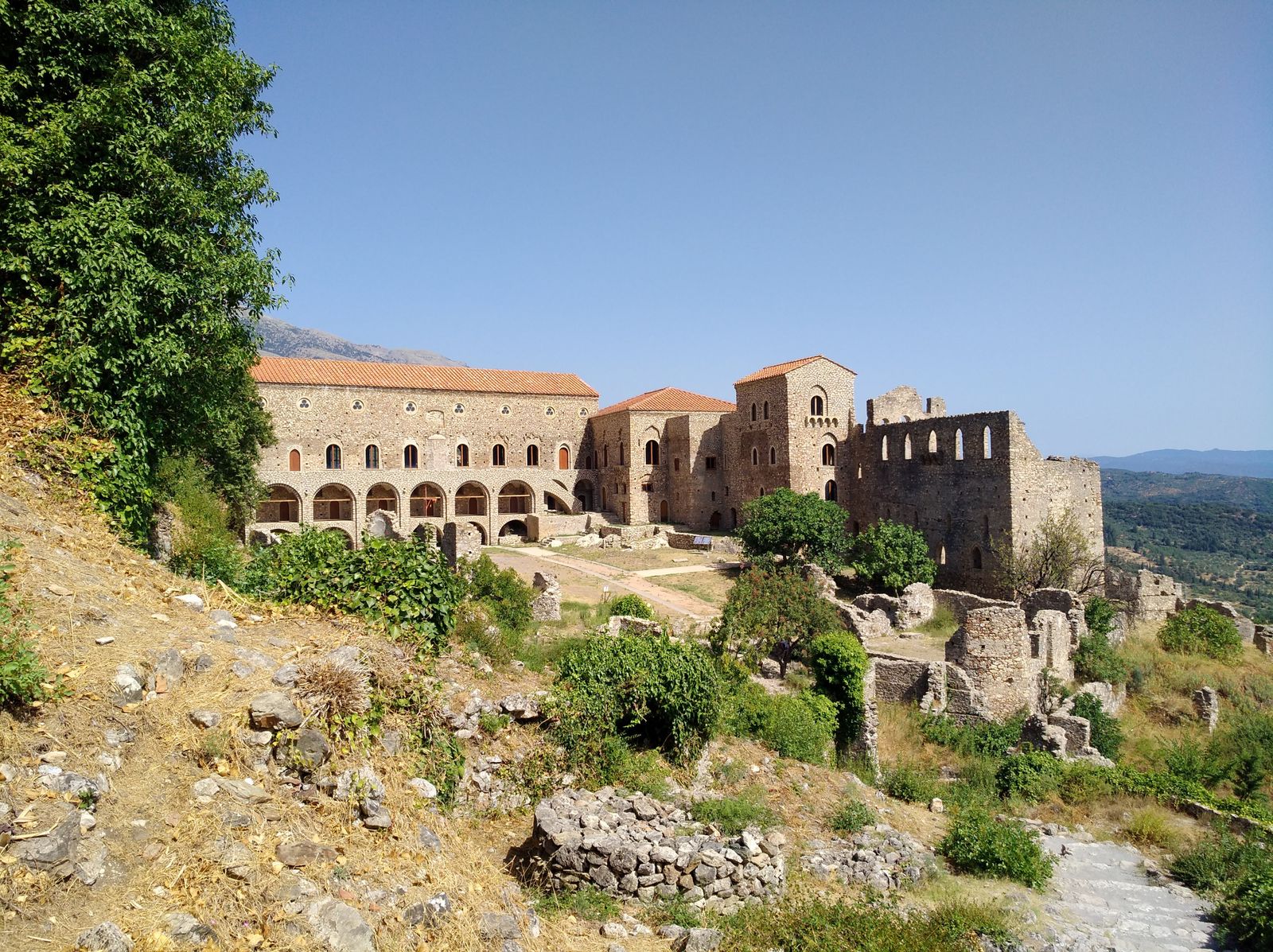 Byzantine monastery ruins at the UNESCO World Heritage site of Mystras near Sparta, Greece