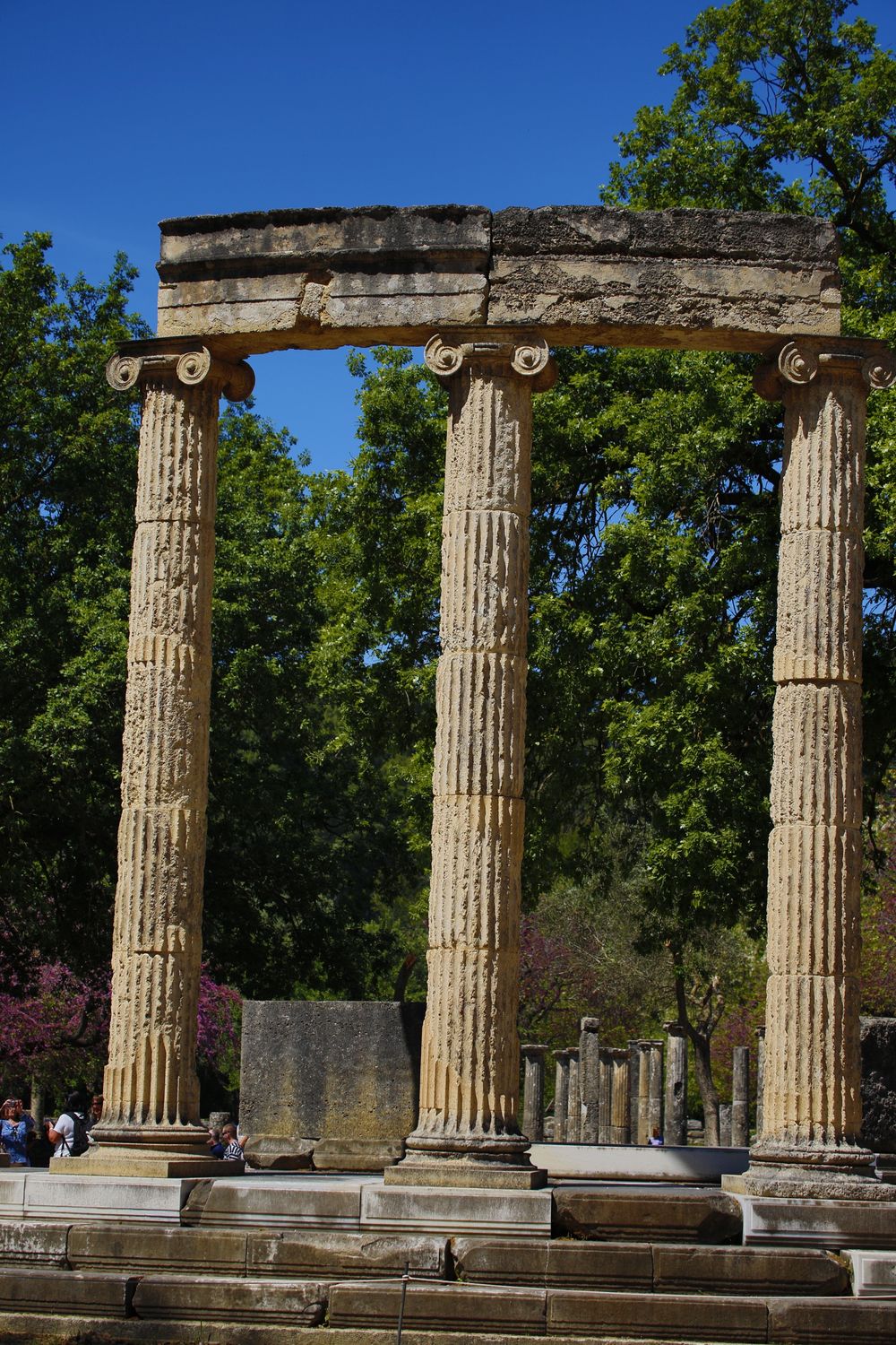 Remaining columns and stones of the Temple of Zeus at Ancient Olympia