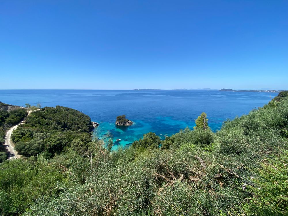 Panoramic view of the Ionian Sea from the coast near Parga, Epirus