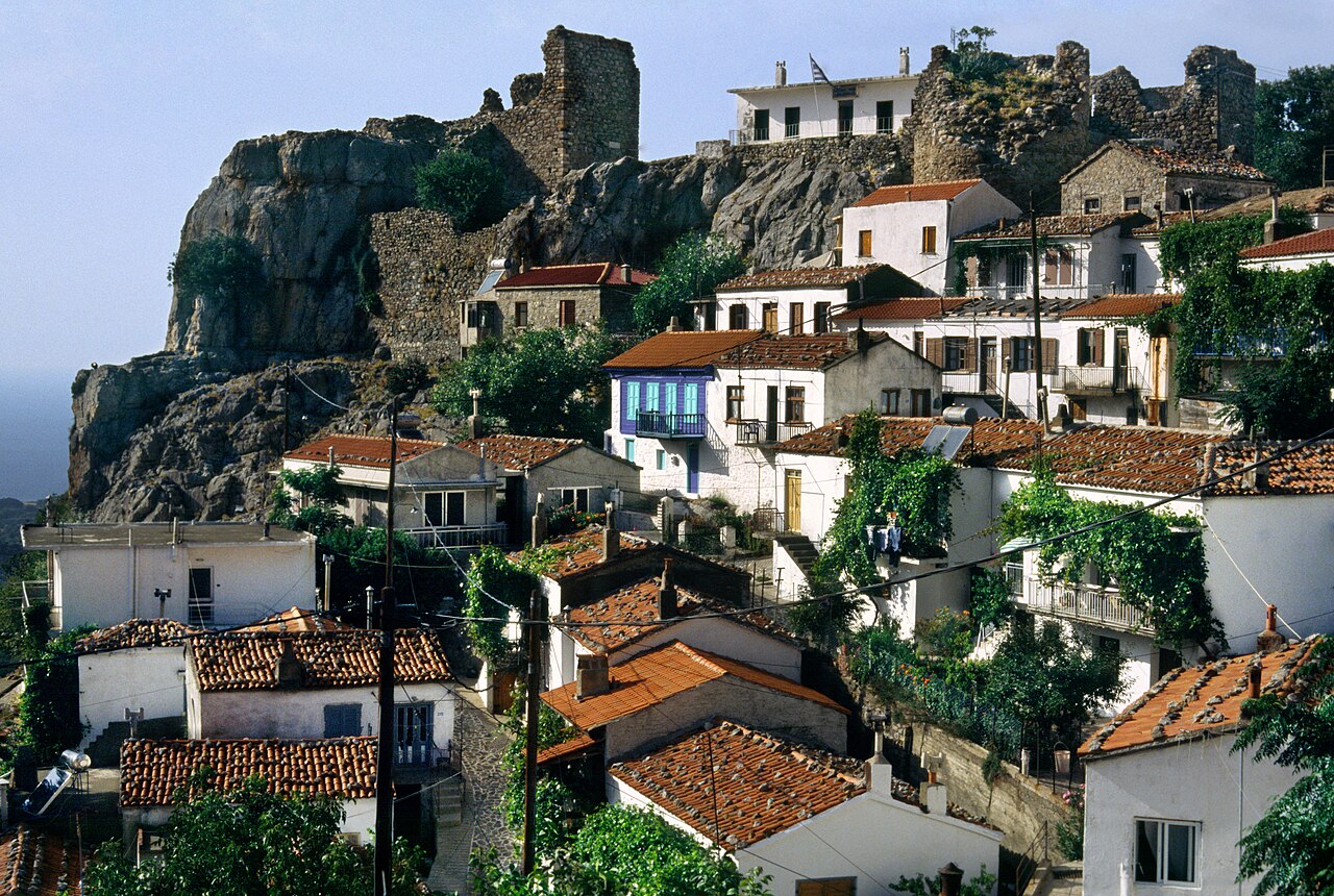 Chora of Samothrace below its medieval castle