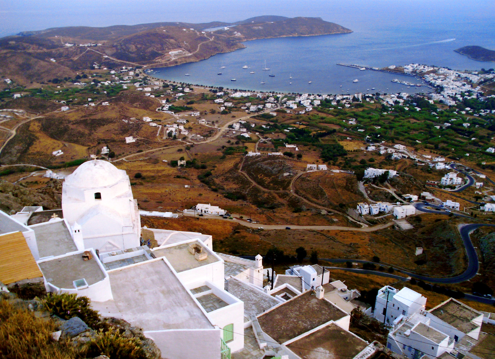 Serifos bay panoramic view Greece