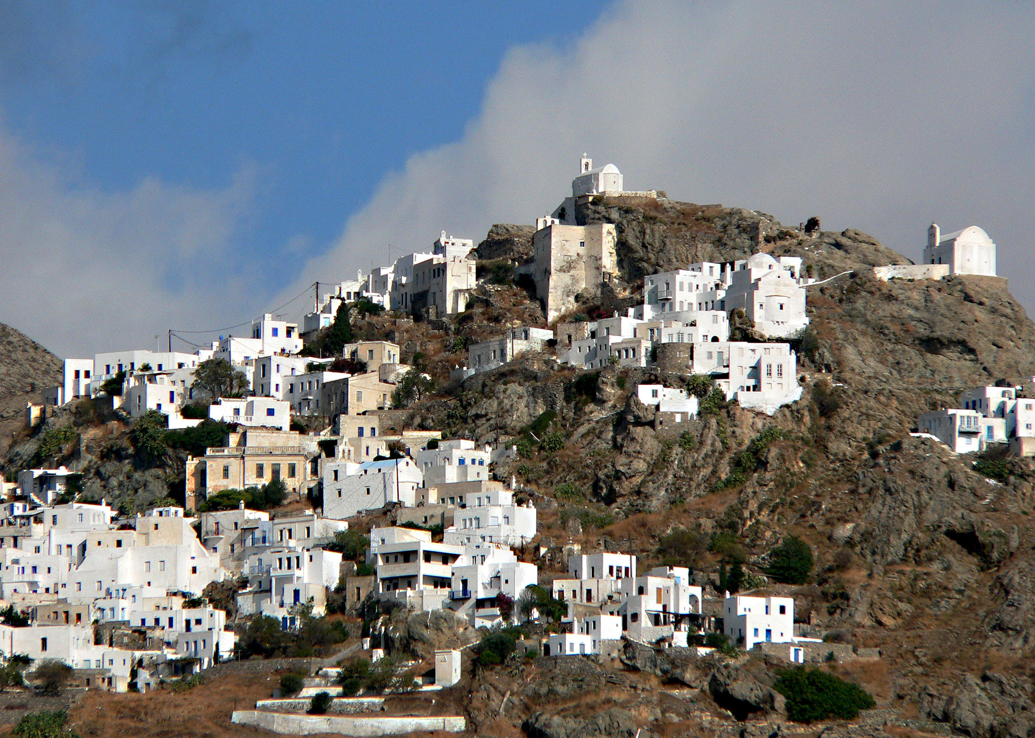 Sheep grazing on Serifos hillside landscape
