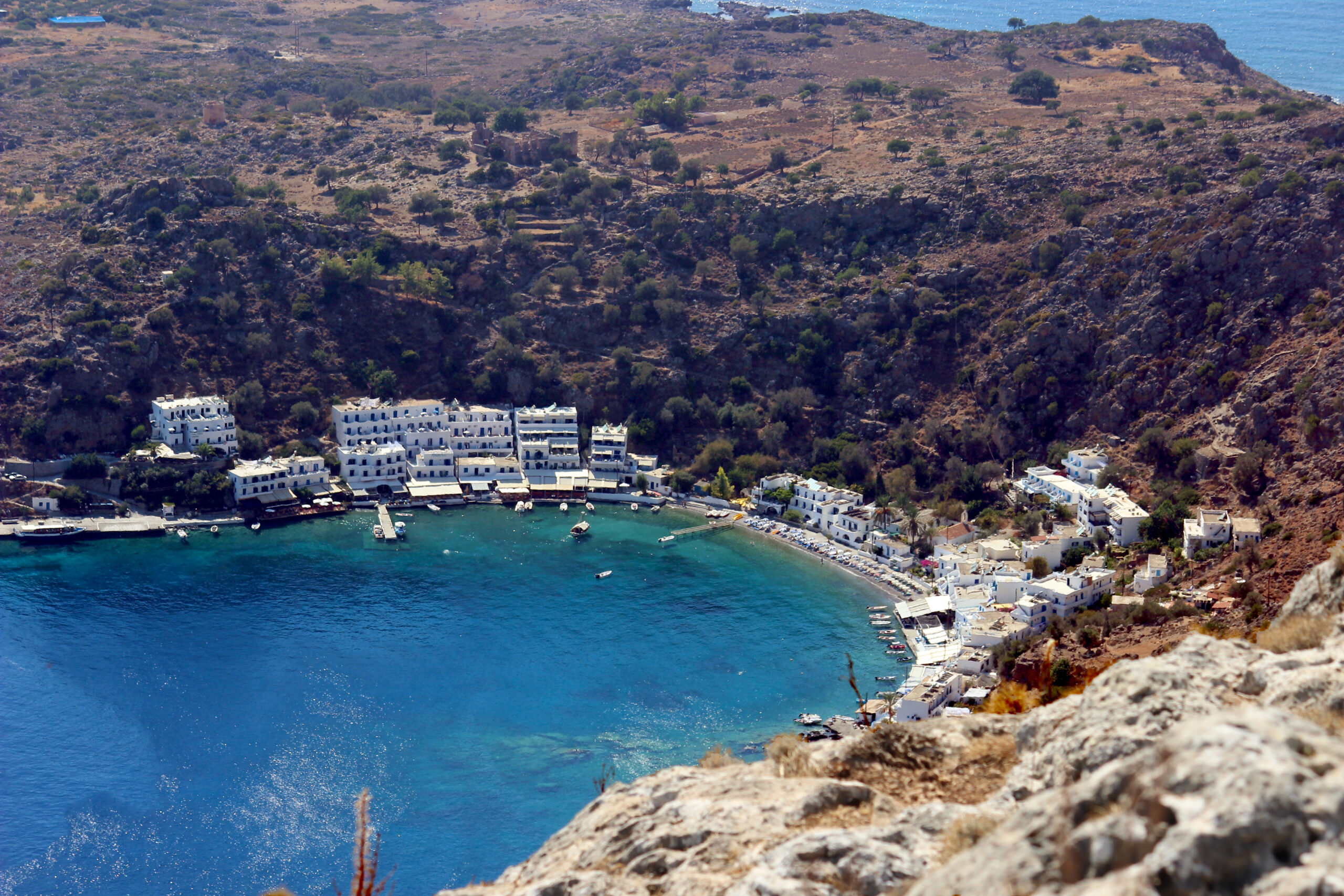 Loutro village on Crete's car-free south coast, reachable only by boat or on foot