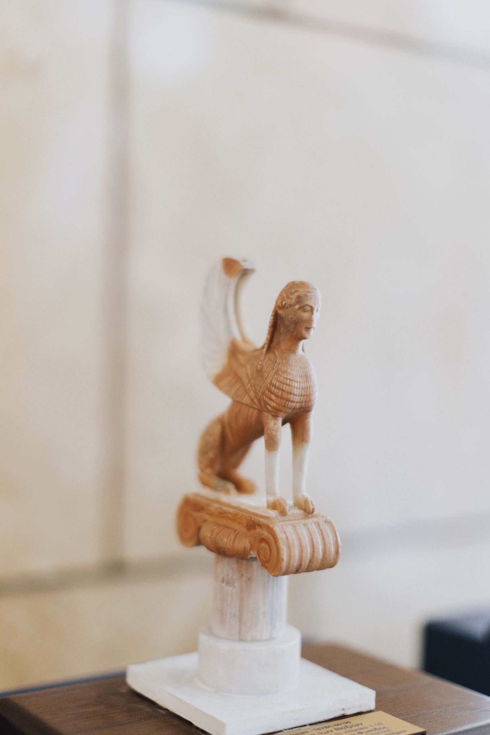 The Sphinx of Naxos displayed in the Delphi Archaeological Museum, Greece