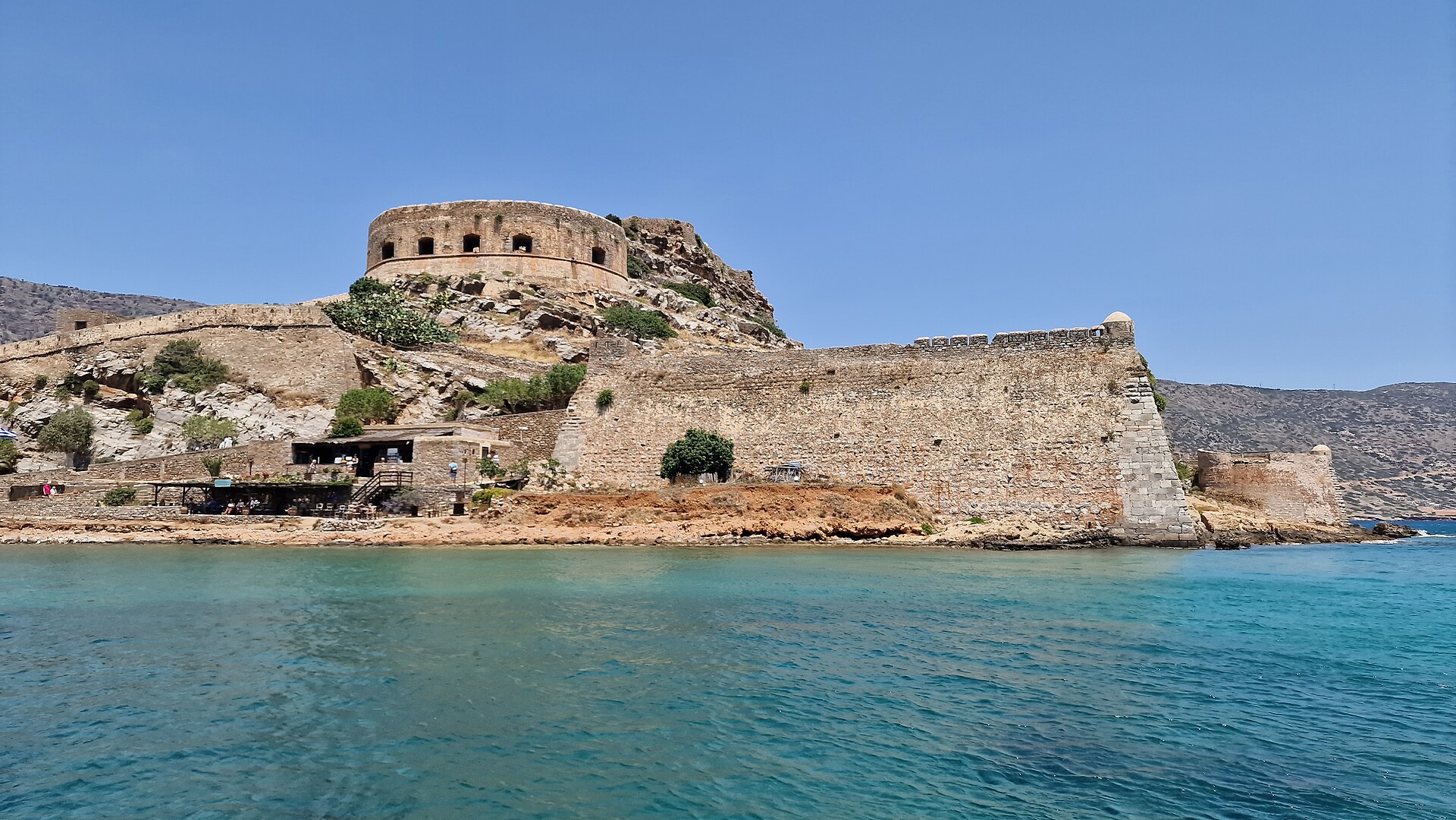 Venetian bastion and stone walls on Spinalonga island