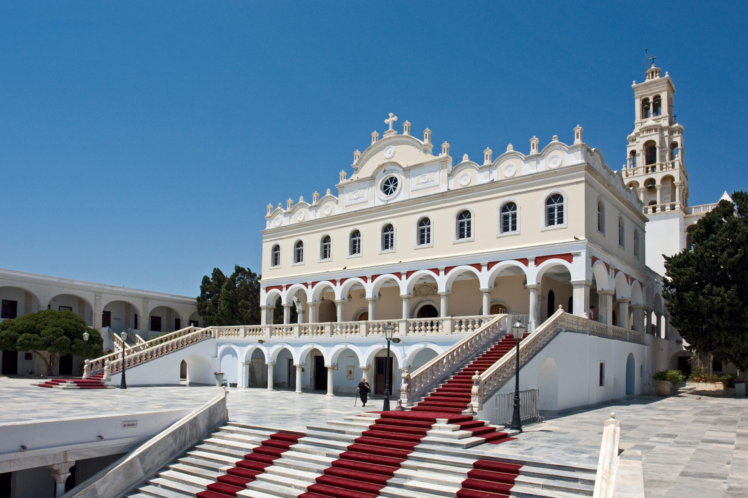 Panagia Evangelistria Church facade, Tinos, Greece
